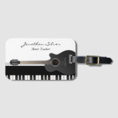 Aangepaste akoestische gitaar piano toetsen muziek bagagelabel (Voorkant (horizontaal))