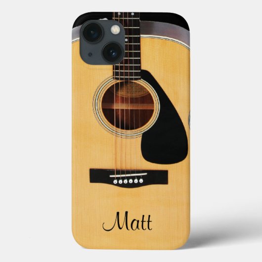Aangepaste Akoestische Guitar Music iPhone Case (Achterkant)