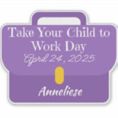 Aangepaste aktetas Breng uw kind naar het werk 202 Sticker (Voorkant)