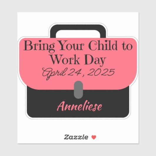 Aangepaste aktetas Breng uw kind naar het werk 202 Sticker (Vel)