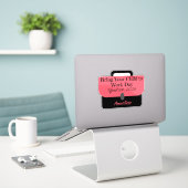 Aangepaste aktetas Breng uw kind naar het werk 202 Sticker (Laptop op bureau)