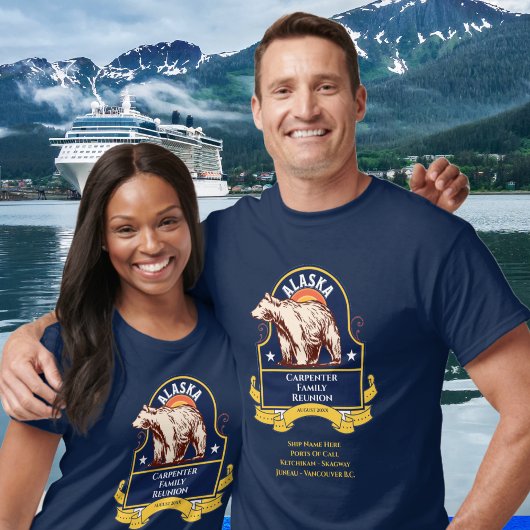Aangepaste Alaska Beer familie reünie cruise T-shirt