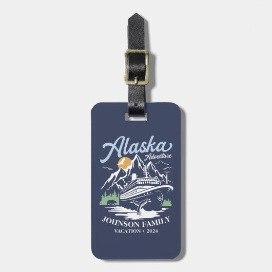 Aangepaste Alaska Cruise Familie Vrienden Groep Ma Bagagelabel (Voorkant verticaal)