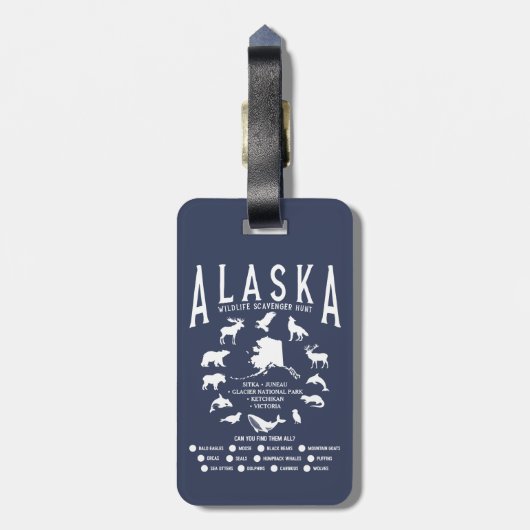 Aangepaste Alaska Family Cruise Wildlife Spotting Bagagelabel (Achterkant verticaal)