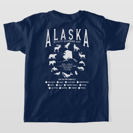 Aangepaste Alaska Family Cruise Wildlife Spotting T-shirt (Laag Achter)
