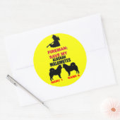 Aangepaste Alaskan Malamute brandveiligheid Ronde Sticker (Envelop)
