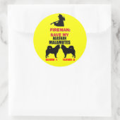 Aangepaste Alaskan Malamute brandveiligheid Ronde Sticker (Tas)