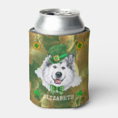Aangepaste Alaskan Malamute Gouden St. Patrick Blikjeskoeler (Blikje Voorkant)