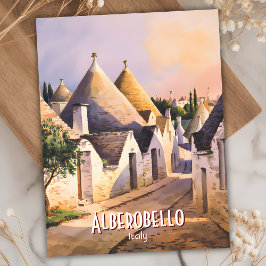 Aangepaste Alberobello Trulli Huis Waterverf Reize Briefkaart