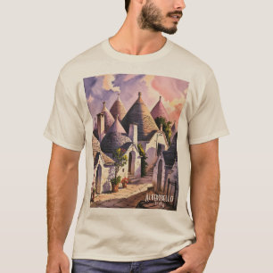 Aangepaste Alberobello Trulli Huizen Italië Aquare T-shirt