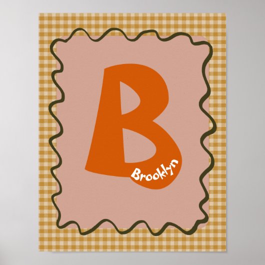 Aangepaste Alfabet Letter B Poster Kinderkamer Muu (Voorkant)