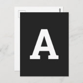 Aangepaste alfabet | Minimalistisch zwart-modern Briefkaart (Voorkant / Achterkant)