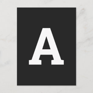 Aangepaste alfabet Minimalistisch zwart-modern Briefkaart