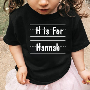 Aangepaste alfabet naam Eerste dag van de Pre Scho T-shirt
