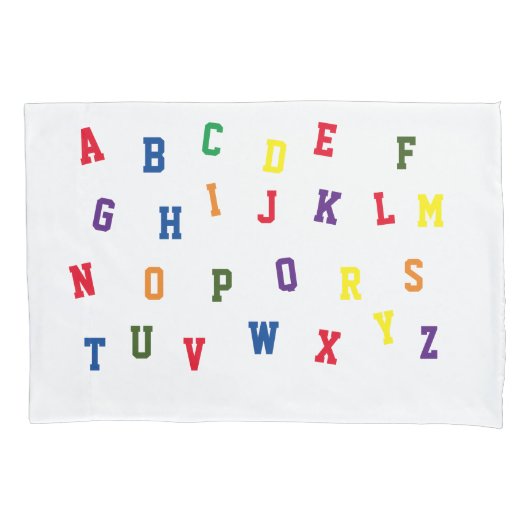 Aangepaste Alfabet Pillowcase Kussensloop (Voorkant)
