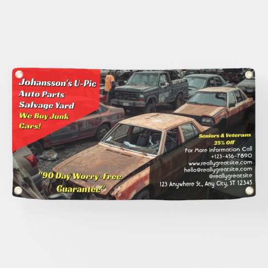 Aangepaste Algemene U Pic Em Auto Onderdelen Sloop Spandoek (Horizontaal)