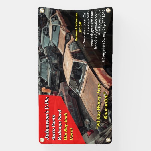 Aangepaste Algemene U Pic Em Auto Onderdelen Sloop Spandoek (Verticaal)