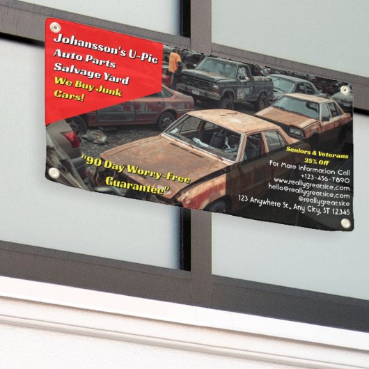 Aangepaste Algemene U Pic Em Auto Onderdelen Sloop Spandoek (Buitenkant Gebouw)