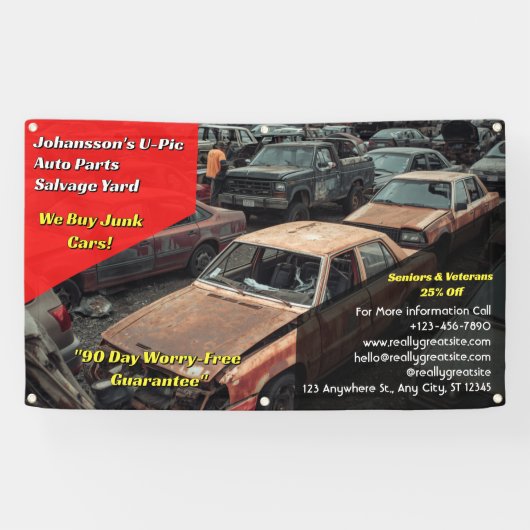 Aangepaste Algemene U Pic Em Auto Onderdelen Sloop Spandoek (Horizontaal)