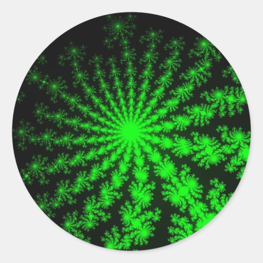 Aangepaste Alien Fractal Burst Large Round Sticker (Voorkant)