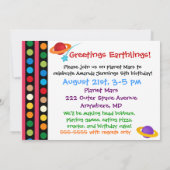 Aangepaste Alien Invastion 5x7 uitnodiging op dag (Achterkant)