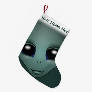 Aangepaste Alien Stocking voor buitenkerstaking vo Kleine Kerstsok