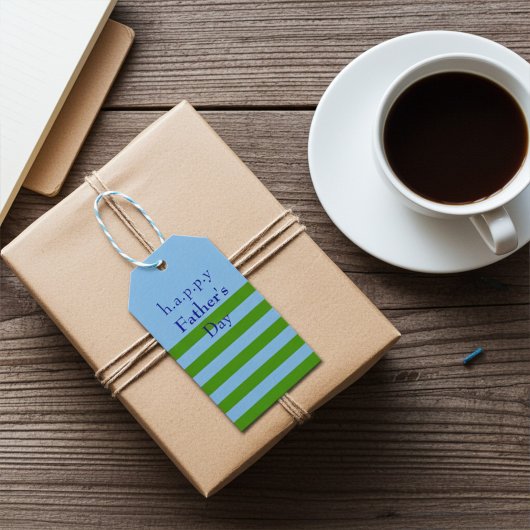 Aangepaste All-Occasion Gestreepte Lente Groen en  Cadeaulabel