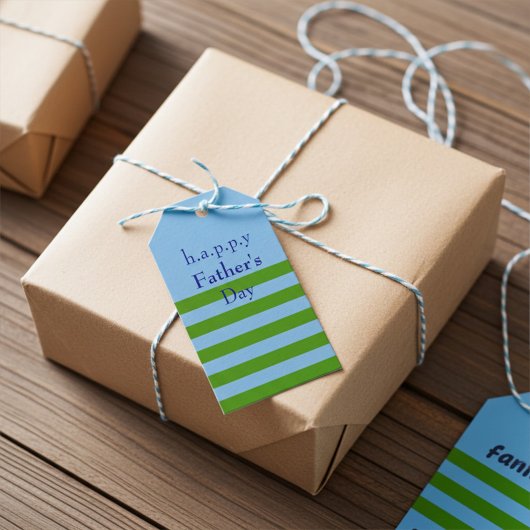 Aangepaste All-Occasion Gestreepte Lente Groen en  Cadeaulabel