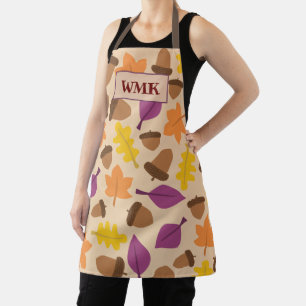 Aangepaste All-over-Autumn kleuren afdrukken Schor Schort