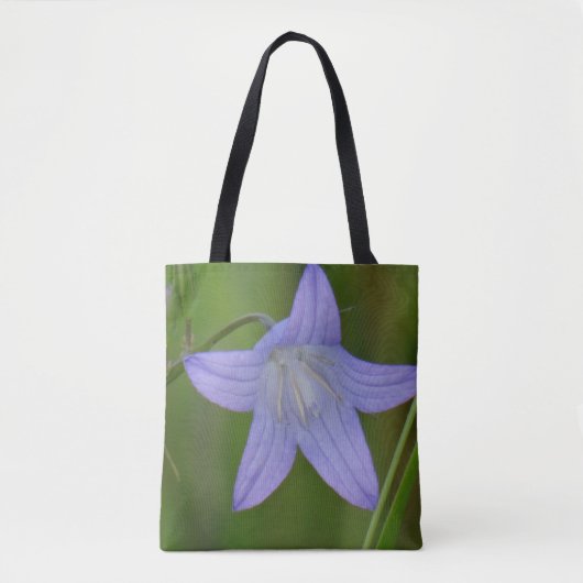 Aangepaste All-over-print Canvas tas  blauwe bloem (Voorkant)