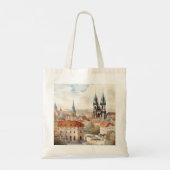 Aangepaste All-Over-Print Canvas tas Praag (Achterkant)