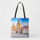 Aangepaste All-Over-Print Canvas tas Praag (Voorkant)