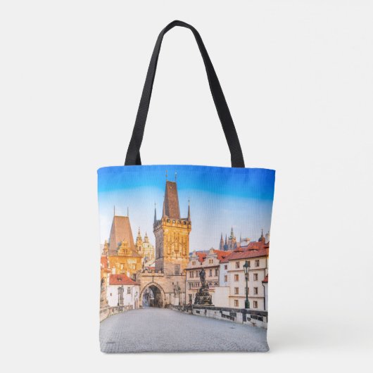 Aangepaste All-Over-Print Canvas tas Praag (Achterkant)