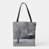 Aangepaste All-Over-Print Canvas tas Winterstilte (Achterkant)