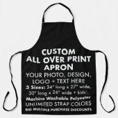 Aangepaste all-over print groot Schort (zwarte voo (Voorkant)