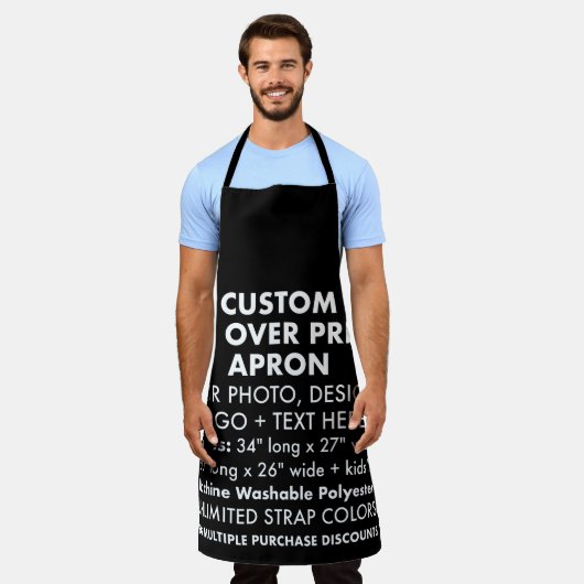 Aangepaste all-over print groot Schort (zwarte voo (Gedragen)