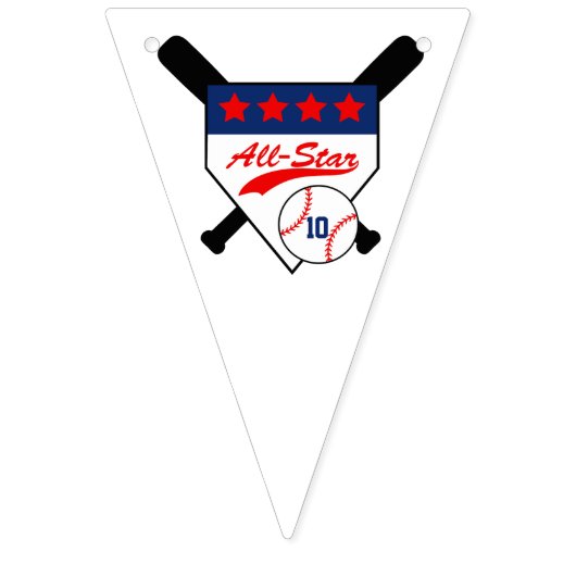 Aangepaste All-Star Honkbal Verjaardag Vlaggetjes (Eerste vlag)