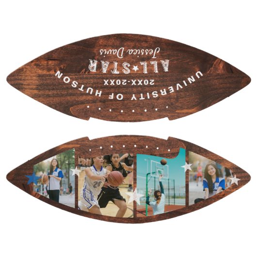 Aangepaste All-Star Player Collage Foto's Woodgrai American Football (Panelen)