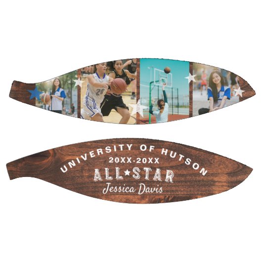 Aangepaste All-Star Player Collage Foto's Woodgrai Basketbal (Panelen)