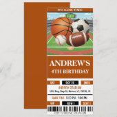 Aangepaste All Star Sport Ticket Verjaardag Kaart (Voorkant / Achterkant)