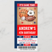 Aangepaste All Star Sports Ticket Verjaardag Kaart (Voorkant / Achterkant)