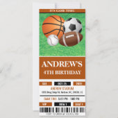 Aangepaste All Star Sports Ticket Verjaardag Kaart (Voorkant)