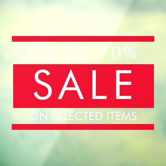 Aangepaste alle tekst bewerkbare verkoop teken voo raamsticker (Vel 3)