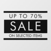 Aangepaste alle tekst bewerkbare verkoop teken voo raamsticker (Vel)