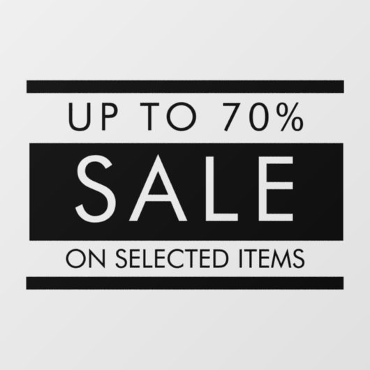 Aangepaste alle tekst bewerkbare verkoop teken voo raamsticker (Vel)