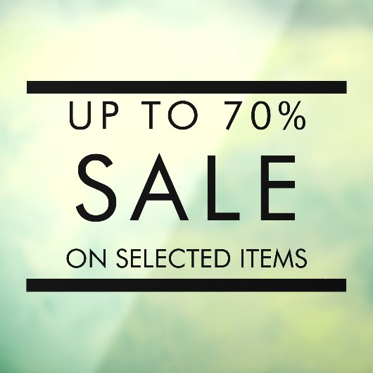 Aangepaste alle tekst bewerkbare verkoop teken voo raamsticker (Vel 3)