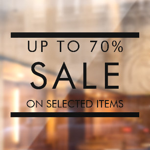 Aangepaste alle tekst bewerkbare verkoop teken voo raamsticker