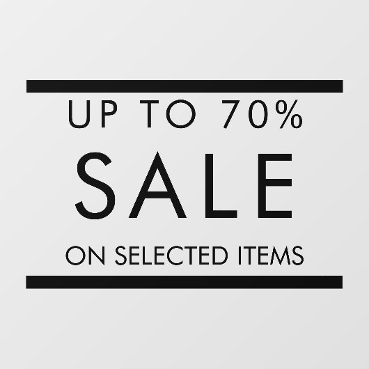 Aangepaste alle tekst bewerkbare verkoop teken voo raamsticker (Vel)