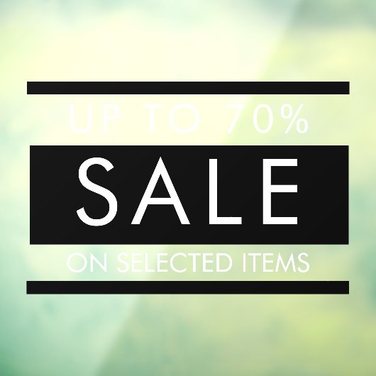 Aangepaste alle tekst bewerkbare verkoop teken voo raamsticker (Vel 3)