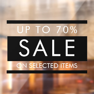 Aangepaste alle tekst bewerkbare verkoop teken voo raamsticker